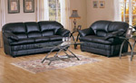 Home Furniture/Linens Black Leather Couch and Love Seat Set