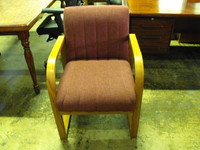 Guest/Side chair Used HON Maroon Side Chair w/ Oak arms