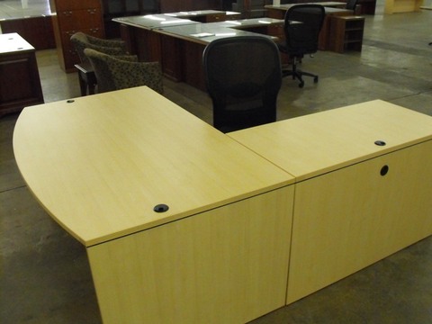 New Office Desks Amber bowfront L desk