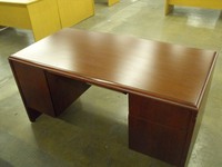 Used Office Desks National wood veneer desk
